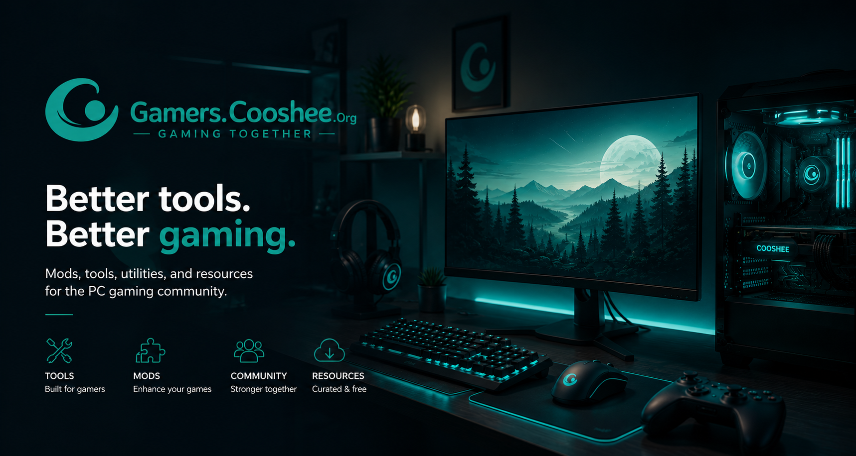 Cooshee Gamer — Better tools for better gaming. Mods, tools, utilities, and resources for the PC gaming community.
